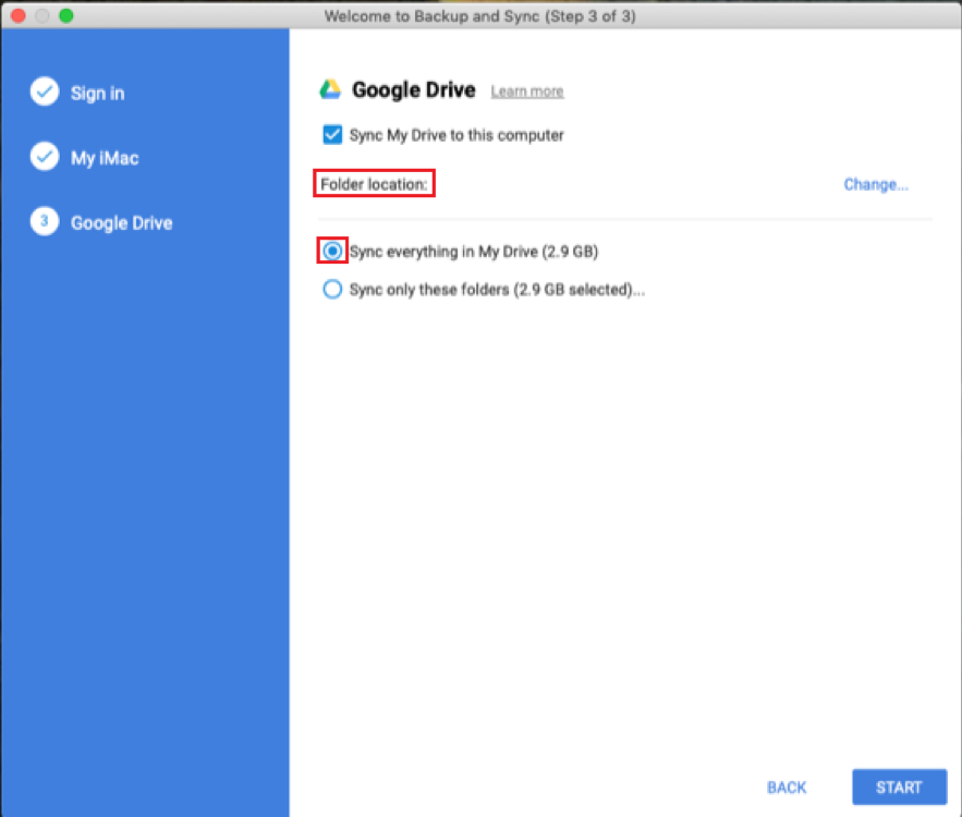 add files to backup and sync google drive
